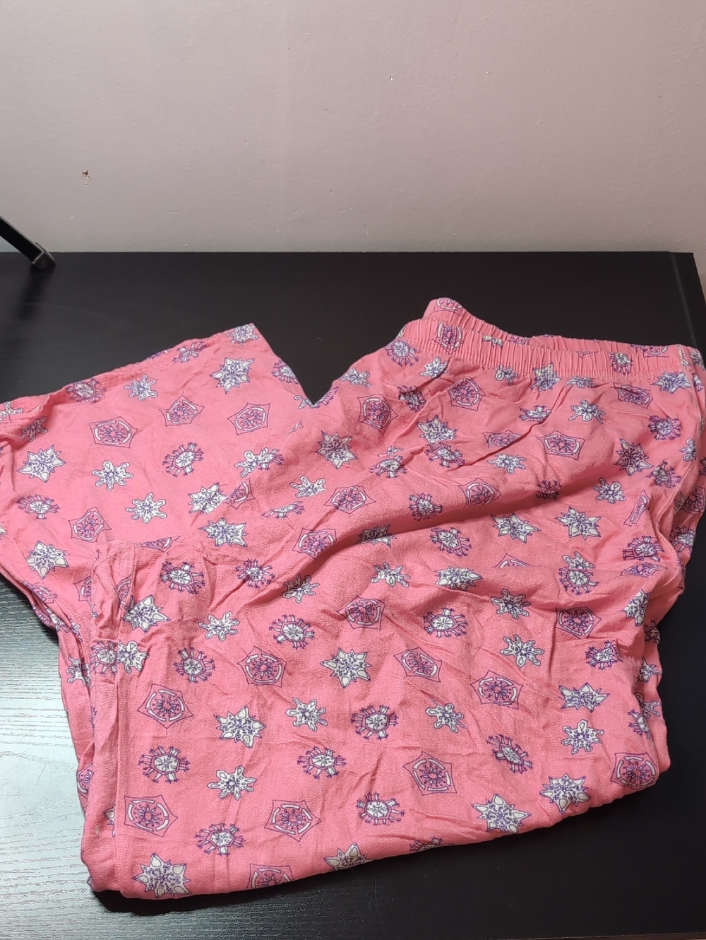 Pink K Intimates Snowflake Vintage Pajama Pants Lounge Plus Size 2X